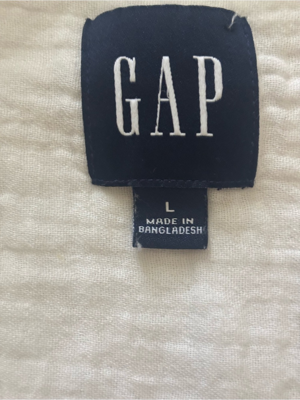 Gap Crinkle Gauze Button Down Shirt White Oversized Cotton NWOT L - Picture 3 of 6